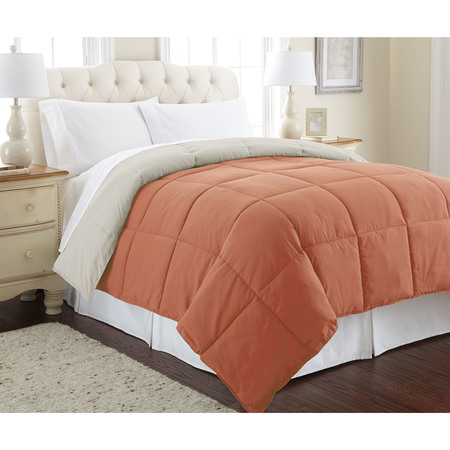 Modern Threads Down alternative reversible comforter orange rust/oatmeal queen 2DWNCMFG-OOT-QN
